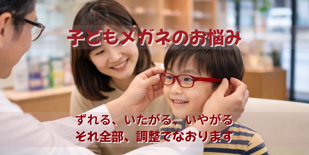 子どもメガネがずれる・痛い・嫌がる原因と対策|調整で変わる7つのポイント【岸和田・東岸和田・泉州】