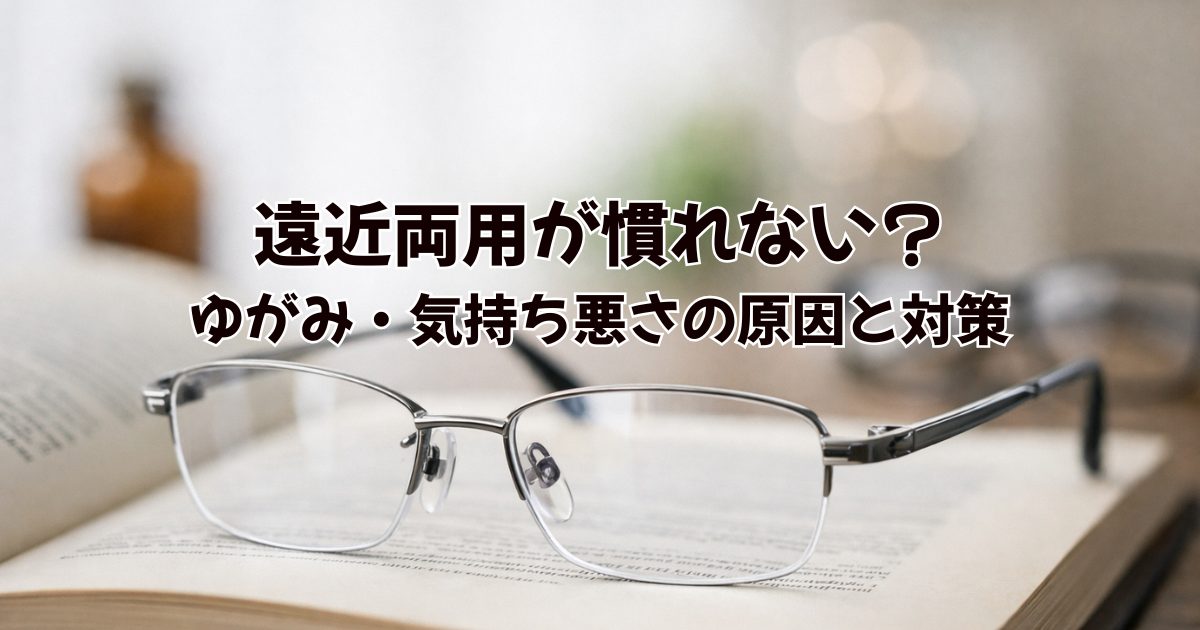 遠近両用メガネが慣れない原因は？気持ち悪さ・歪むを減らすコツと作る際のポイント【岸和田・東岸和田・泉州】